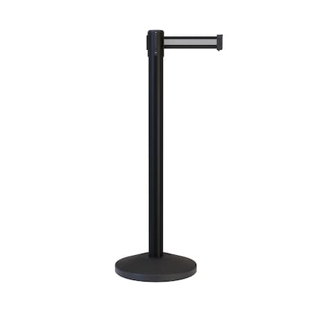 Montour Line Stanchion Belt Barrier Black Post 9ft. Bk/W H Belt M630-BK-BWH-90